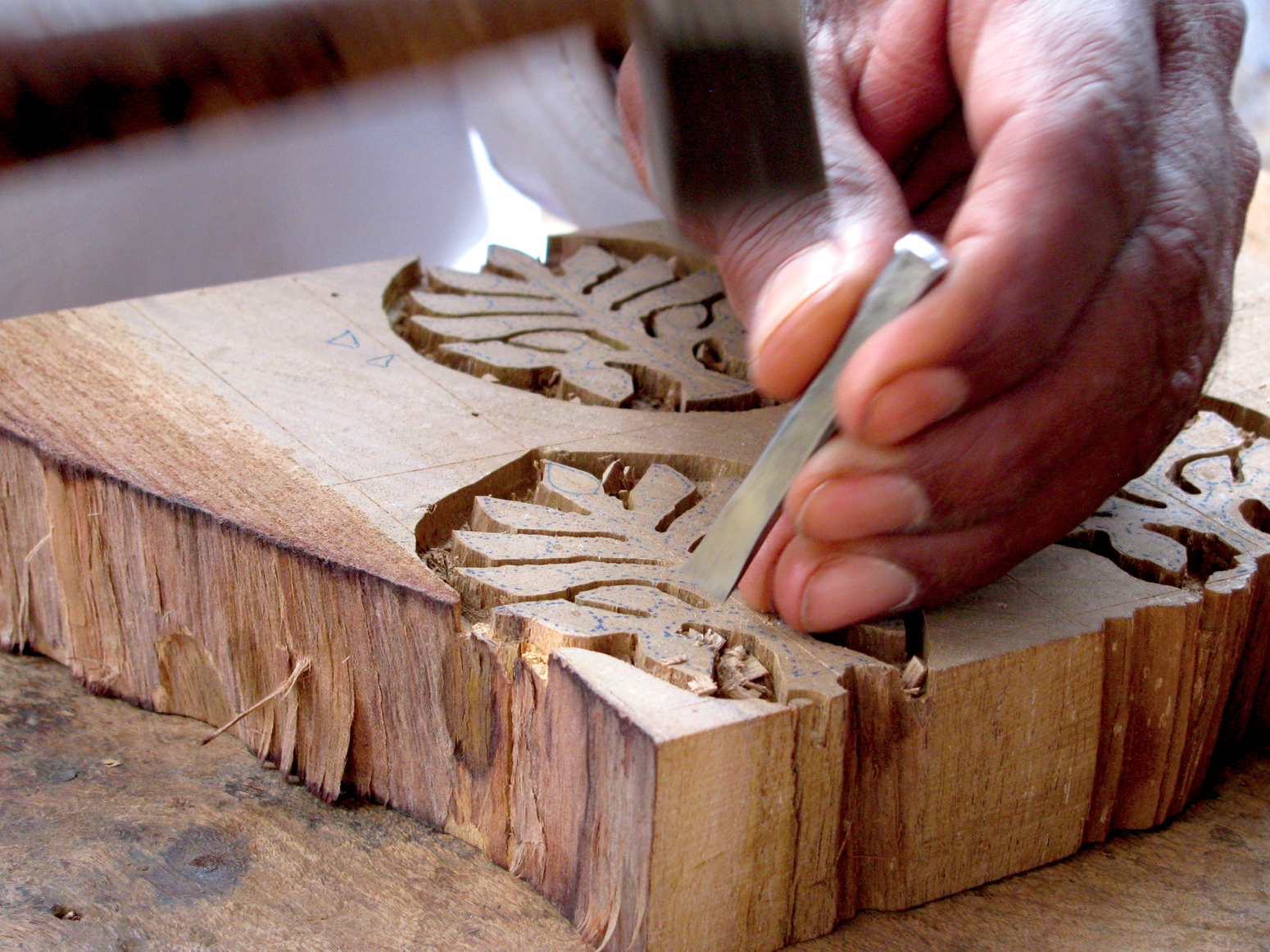 Block Printing Process Step 1 - Carving Block