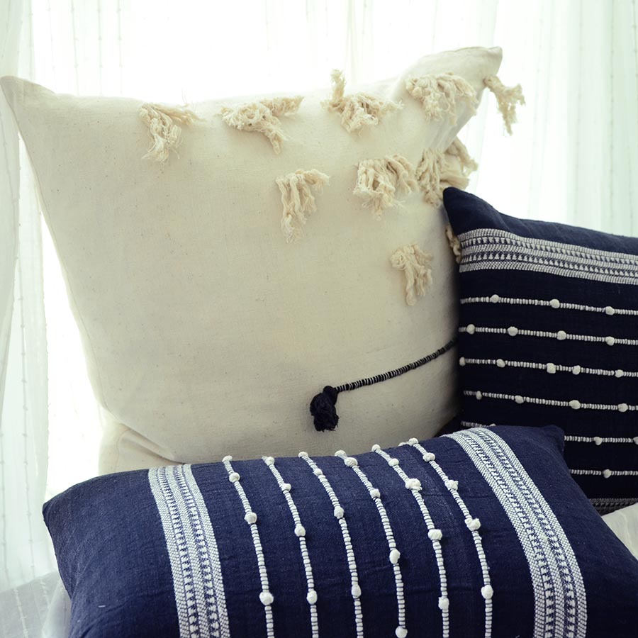 Woven Pillows Home Holiday Room