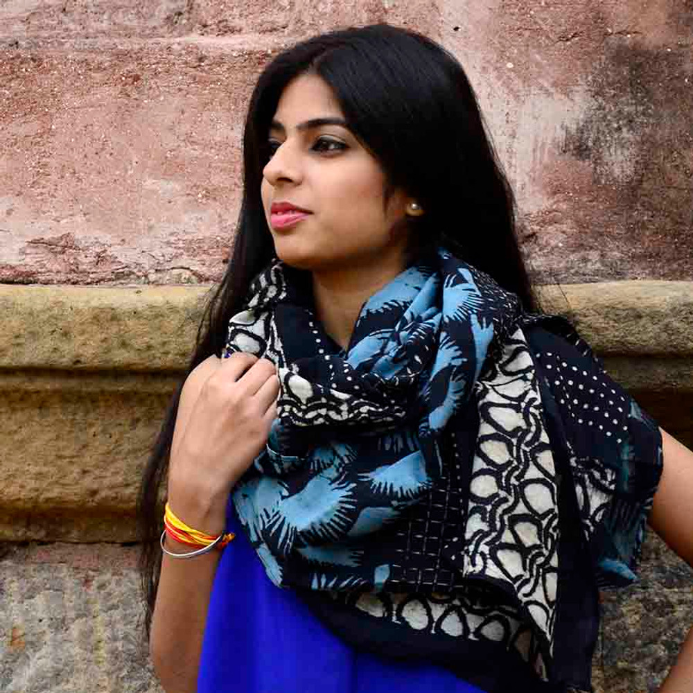 Indian block print scarf for summer