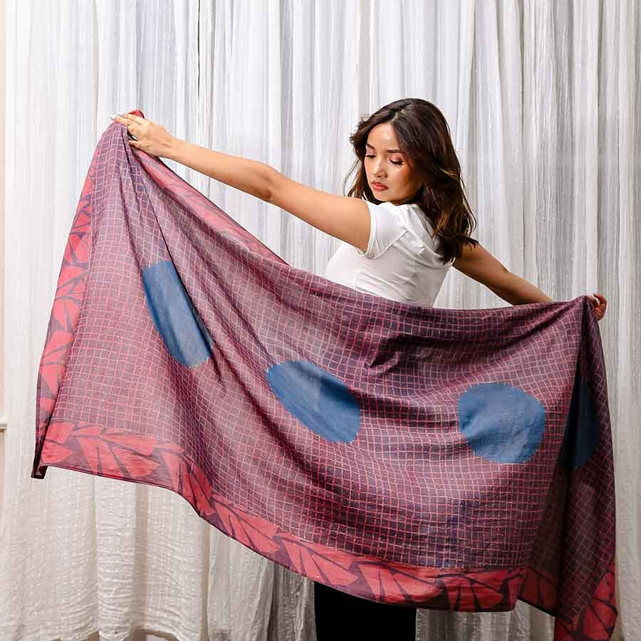 lightweight cotton silk scarf for hot weather