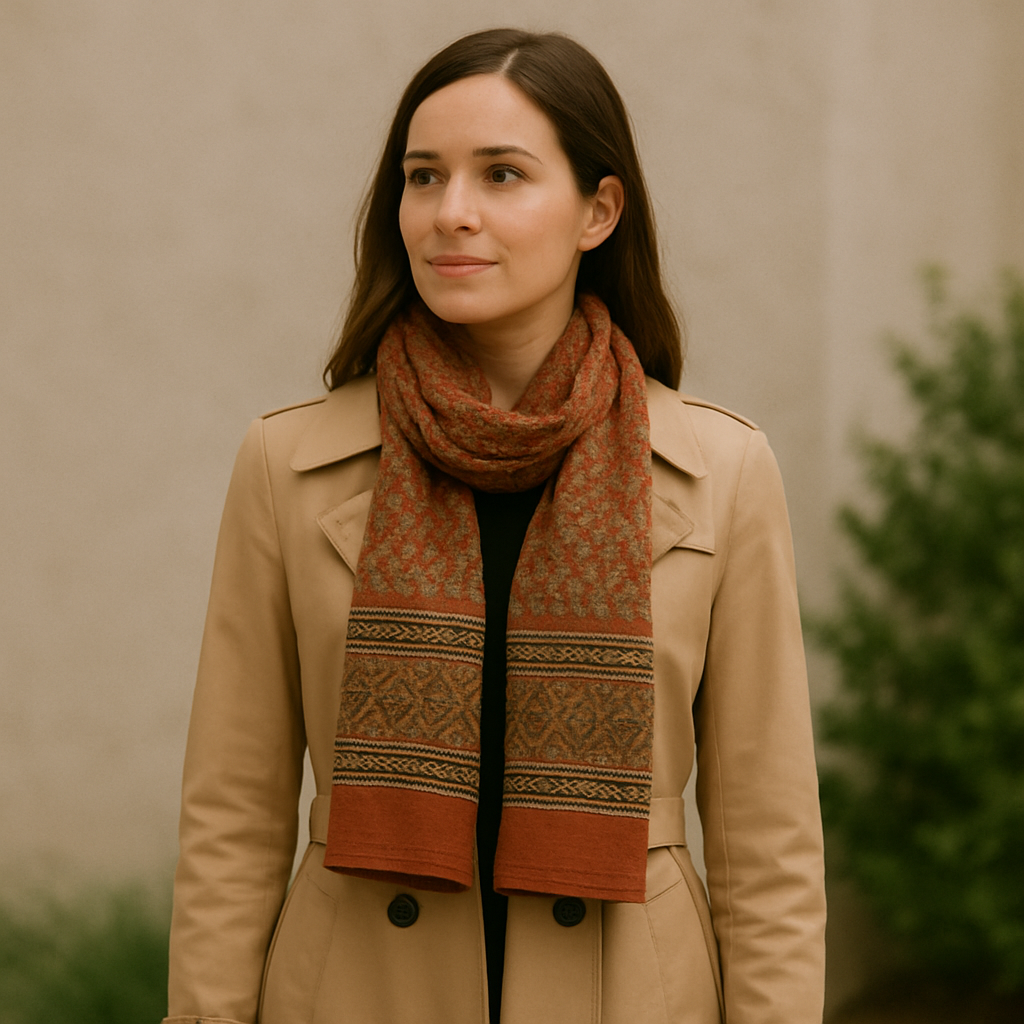 what scarf to wear with trench coat