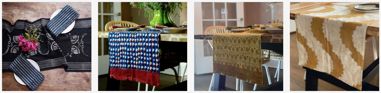 block printed table linens